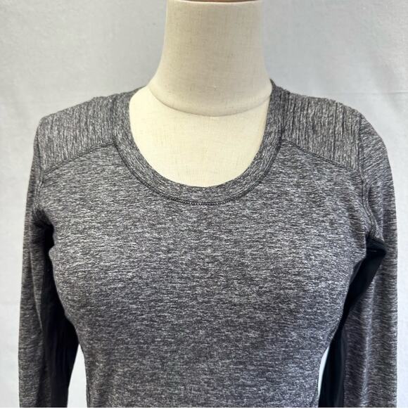 Lululemon Star Runner Long Sleeve Shirt Crew Neck Black Space Dye Size 6 - Picture 7 of 16